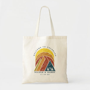 Bolso De Tela Bienvenida Boda de las Montañas Vintage de Colorad