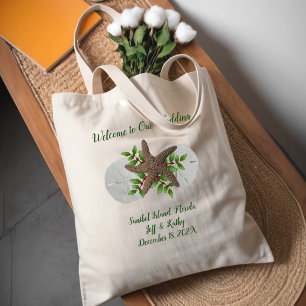 Bolso De Tela Bienvenida Boda de Navidades de Playa Tropical