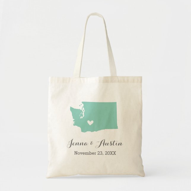 Bolso De Tela Bienvenida Boda de Washington (Frente)