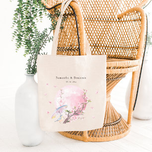 Bolso De Tela Bienvenida Boda elegante de cerezos en flor