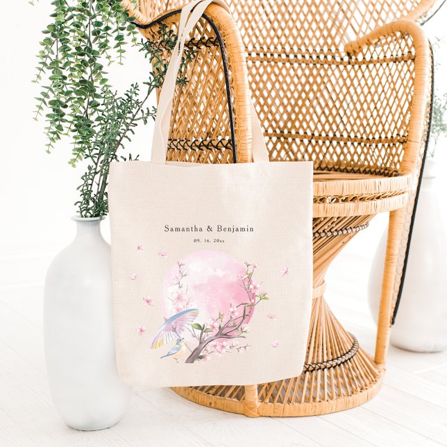 Bolso De Tela Bienvenida Boda elegante de cerezos en flor (Subido por el creador)