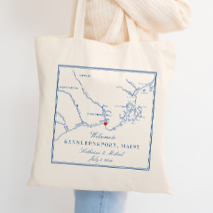 Bolso De Tela Bienvenida Boda Kennebunkport Maine