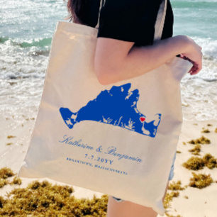 Bolso De Tela Bienvenida de boda de la Marina de Edgartown en Ma