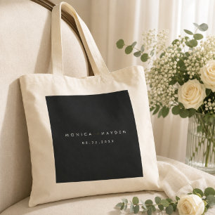 Bolso De Tela Bienvenida de boda de lujo negro y dorado