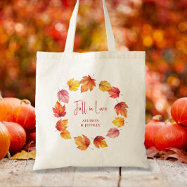 Bolso De Tela Bienvenida de boda de otoño enamorarse