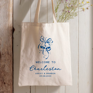 Bolso De Tela Bienvenida de Boda en el Hotel French Blue Bells
