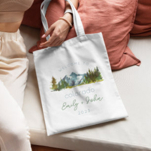 Bolso De Tela bienvenida de boda personalizada a Colorado tote b