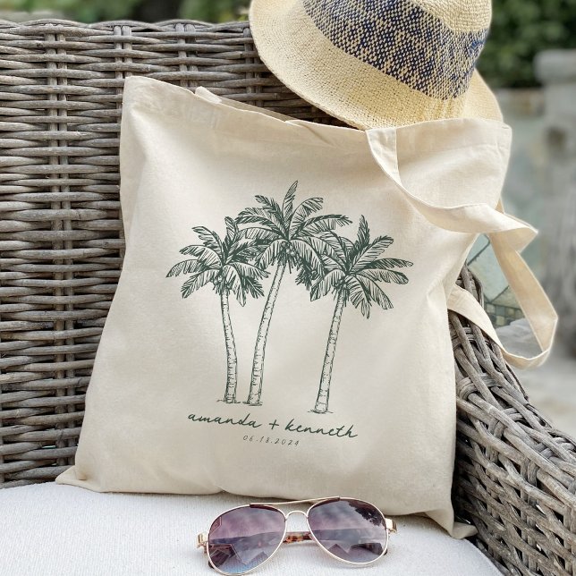 Bolso De Tela Bienvenida de la boda de destino de la palma de co (Subido por el creador)