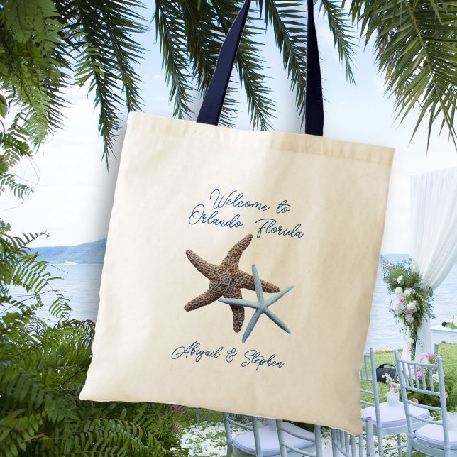 Bolso De Tela Bienvenida de la boda Starfish Beach (Subido por el creador)