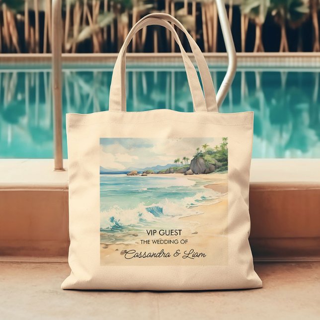 Bolso De Tela Bienvenida o regalo de bienvenida de la boda de de (Destination wedding welcome bag from the Summer Beach Wedding Collection by Darling & May)