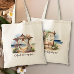 Bolso De Tela Bienvenida personalizada de Weekend Beach Wedding