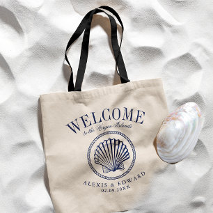 Bolso De Tela Bienvenida Personalizado de SeaShell con estilo ná