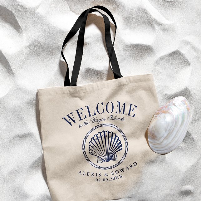 Bolso De Tela Bienvenida Personalizado de SeaShell con estilo ná (Subido por el creador)