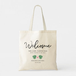 Bolso De Tela Bienvenida Tropical Hotel Bag Destino Boda