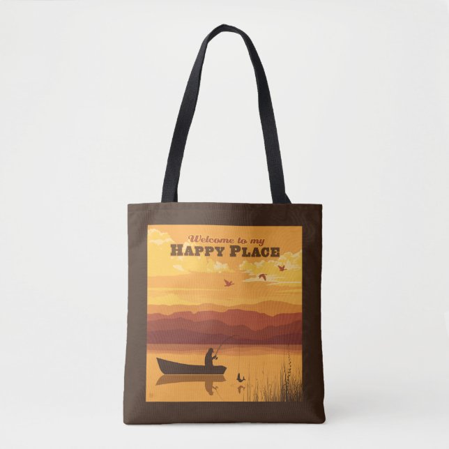 Bolso De Tela Bienvenido A Mi Feliz Lugar (Anverso)