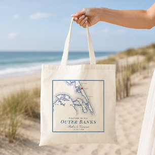 Bolso De Tela Bienvenido al Favor de Boda de Outer Banks