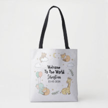 Bienvenido Al Mundo Sebastian Tote Personalizado 
