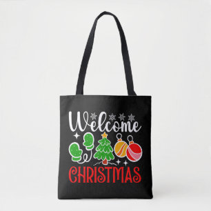 Bolso De Tela Bienvenido Navidad