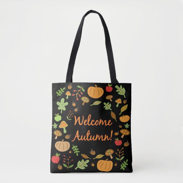 Bolso De Tela ¡Bienvenido Otoño! (Anverso)