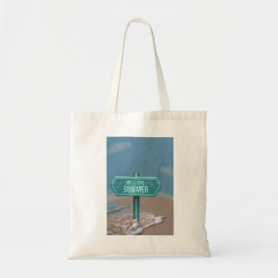 Bolso De Tela Bienvenido Verano Dibujo Vectorial