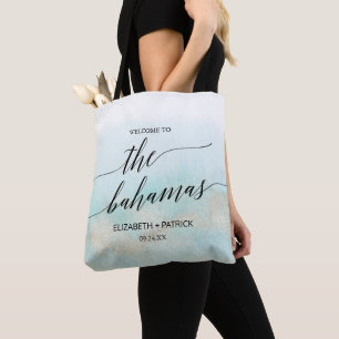 Bolso De Tela Bienvenidos a Aqua y Gold Beach Bahamas Boda