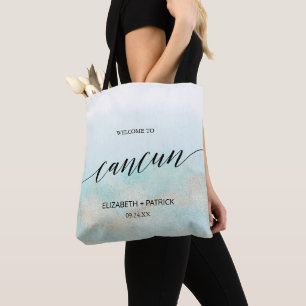 Bolso De Tela Bienvenidos a Aqua y Gold Beach Cancun Boda