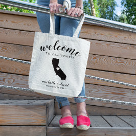 Bolso De Tela Bienvenidos a California | Boda de silueta estatal
