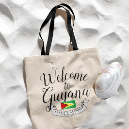 Bolso De Tela Bienvenidos a Guyana | Personalizado de bodas de d