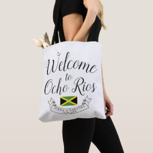 Bolso De Tela Bienvenidos a Jamaica Personalizado de bodas de