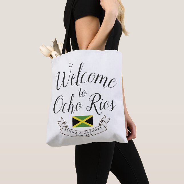 Bolso De Tela Bienvenidos a Jamaica | Personalizado de bodas de  (Detalle)