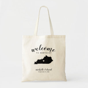 Bolso De Tela Bienvenidos a Kentucky Boda de silueta estatal