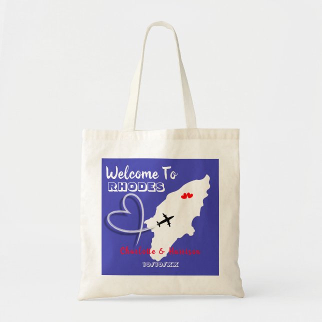 Bolso De Tela Bienvenidos A La Boda De Destino De Rodas (Frente)