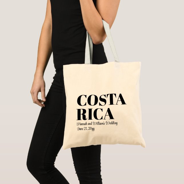 Bolso De Tela Bienvenidos a la boda de destino personalizado en  (Anverso (producto))