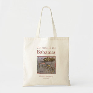 Bolso De Tela Bienvenidos a la boda en destino de mapa antiguo d