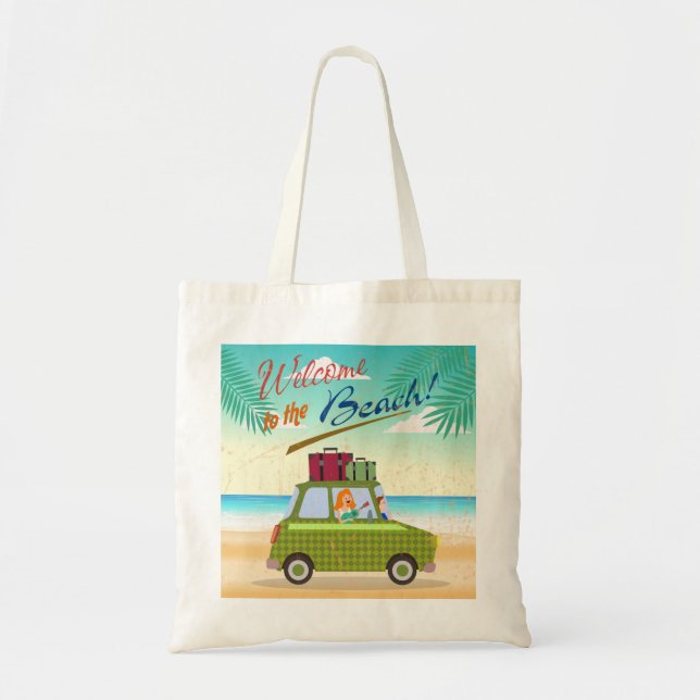 Bolso De Tela Bienvenidos a la playa (Frente)