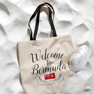Bolso De Tela Bienvenidos a las Bermudas Favor de la boda de d