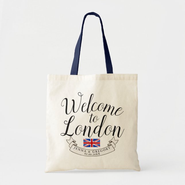 Bolso De Tela Bienvenidos a Londres | Personalizado de bodas de  (Frente)