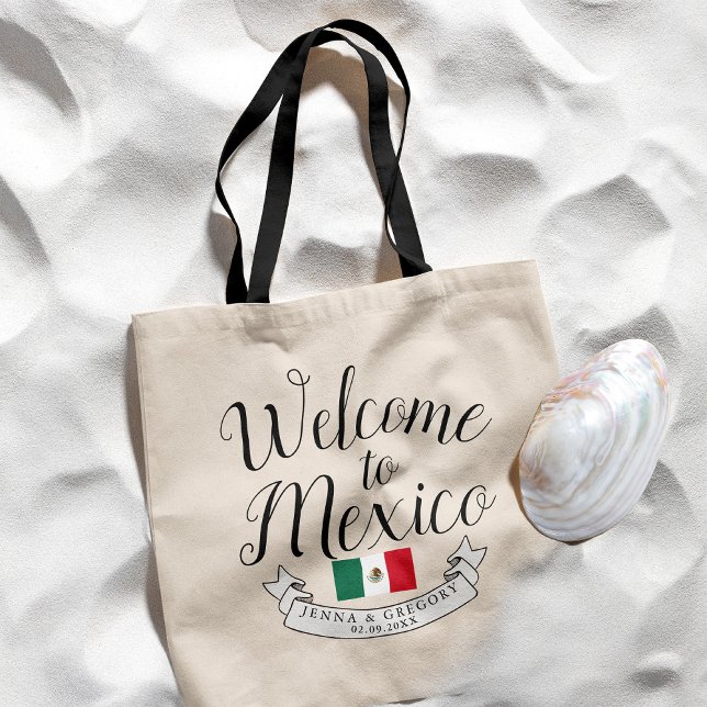 Bolso De Tela Bienvenidos a México | Personalizado de bodas de d (Subido por el creador)