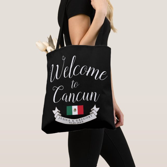Bolso De Tela Bienvenidos a México | Personalizado de bodas de d (Detalle)