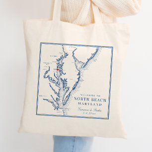 Bolso De Tela Bienvenidos a North Beach Maryland Elegant Wedding