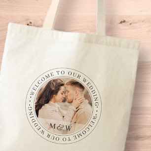 Bolso De Tela Bienvenidos A Nuestra Foto Boda Clásica Personaliz