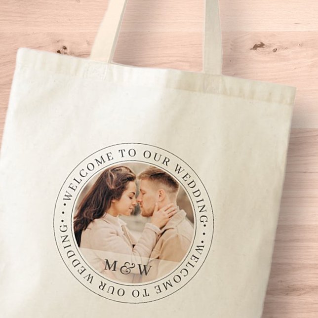 Bolso De Tela Bienvenidos A Nuestra Foto Boda Clásica Personaliz (Subido por el creador)