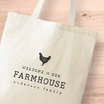 Bolso De Tela Bienvenidos a nuestro campo de cultivo Pollo Rústi<br><div class="desc">El diseño está compuesto por un Rústico del País Moderno con tipografía "bienvenido a nuestra casa de campo". Disponible aquí: http://www.zazzle.com/store/selectpartysupplies</div>