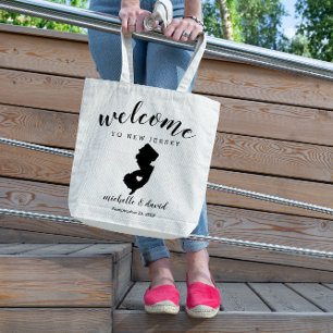 Bolso De Tela Bienvenidos a Nueva Jersey Boda de silueta estat