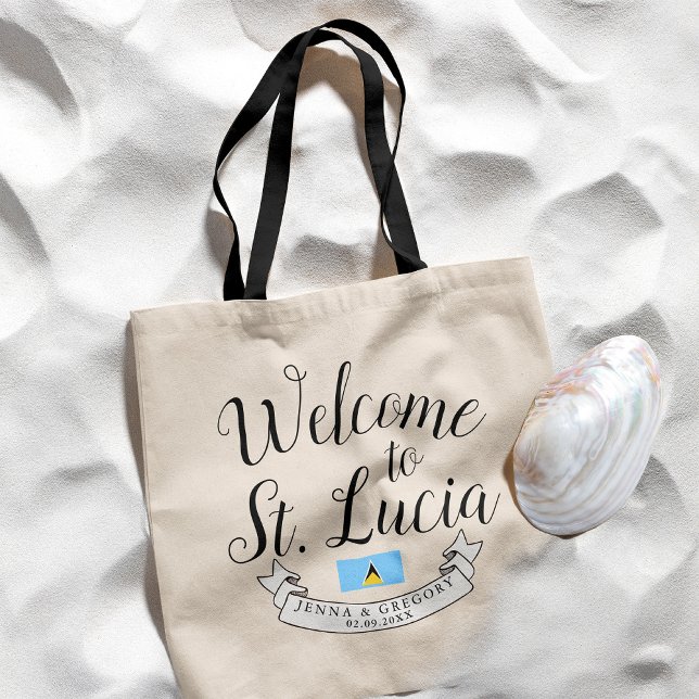 Bolso De Tela Bienvenidos a Santa Lucía | Favor de la boda de de (Subido por el creador)