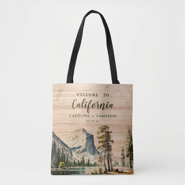 Bolso De Tela Bienvenidos a un Boda de California (Anverso)