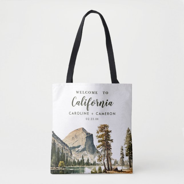 Bolso De Tela Bienvenidos a un Boda de California (Anverso)