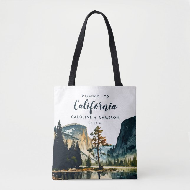 Bolso De Tela Bienvenidos a un Boda de California (Anverso)