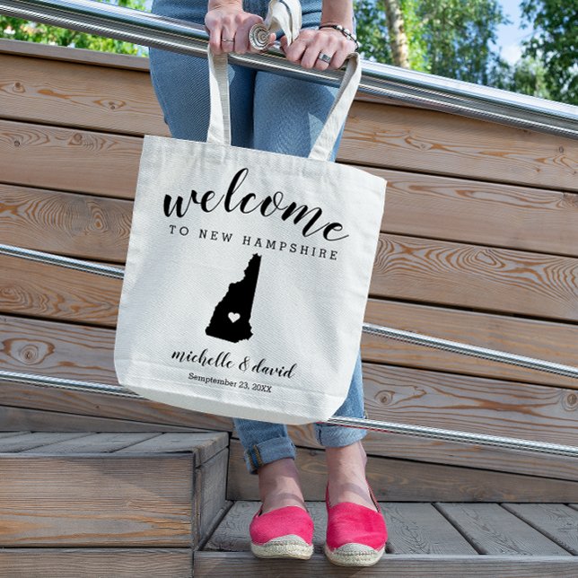 Bolso De Tela Bienvenidos al Boda de Silhouette Estatal de New H (Subido por el creador)