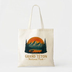 Bolso De Tela Bienvenidos al Embroidery Grand Teton National USA